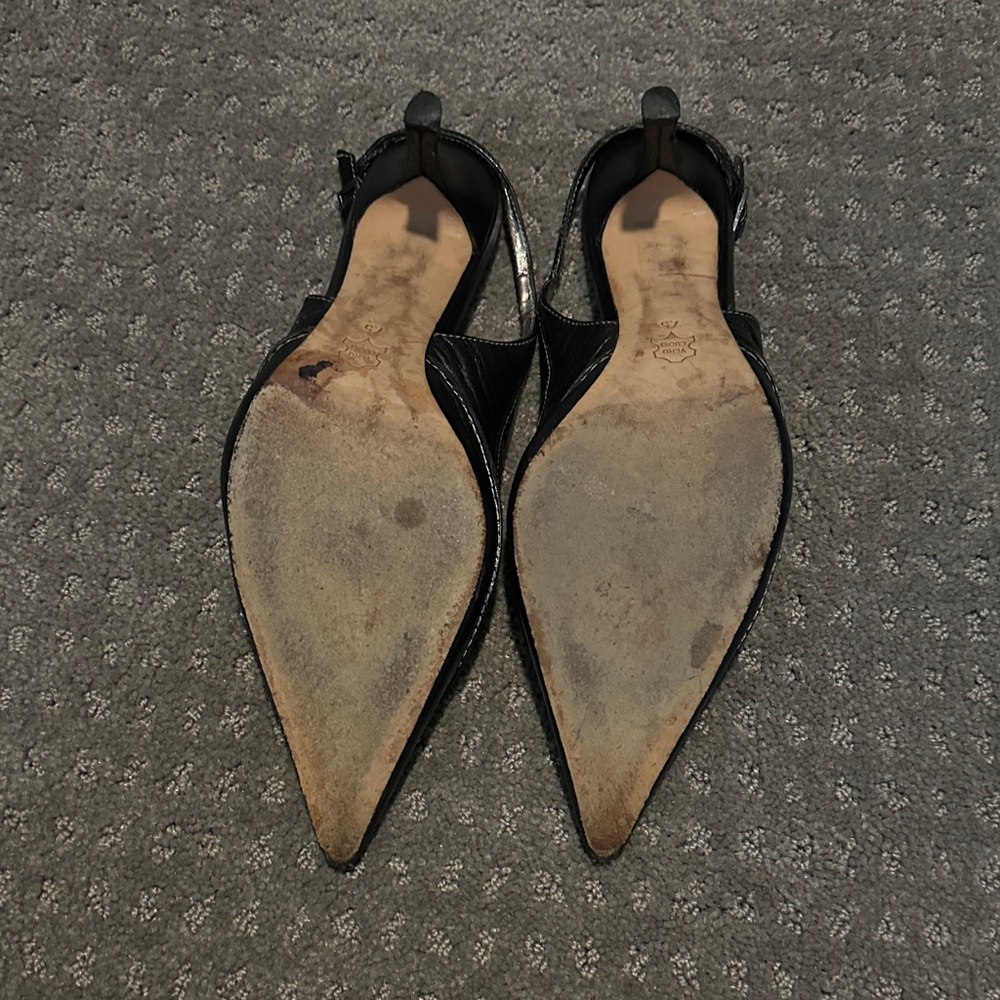 Charles David Black Pointed Slingback Heels - Picture 4 of 5